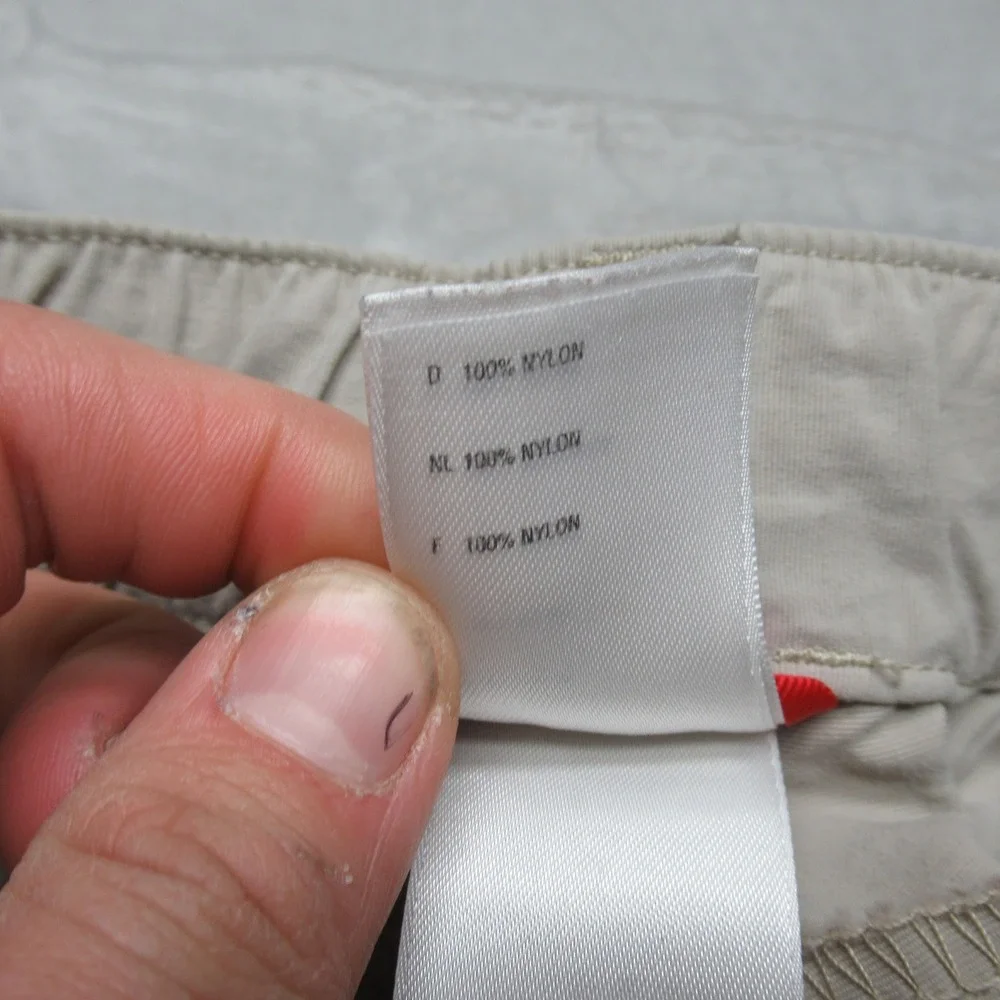 North Face Pants Men XL White Cargo Convertible Belted Rain Wind Pack Hike 37x30